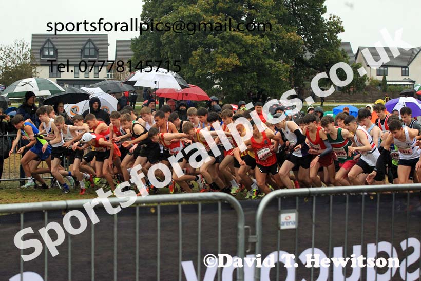Mens Under-17s 2023 National Cross Country Relays, Berry Hill Park, Mansfield.  Photo: David T. Hewitson/Sports for All Pics